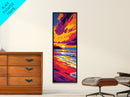 Sunset Glow, Vibrant Sky, Nature Art, Framed Canvas Print, Modern Wall Art, Boho Decor, Landscape Painting, Living Room Wall Art
