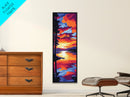 Tranquil Lake, Sunset Reflection, Nature Scene, Canvas Print, Cabin Decor, Serene Wall Art, Boho Home Aesthetic, Cozy Living Space