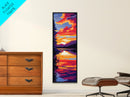 Vibrant Sunset, Water Reflections, Dreamy Landscape, Framed Canvas Print, Nature Painting, Relaxing Art, Living Room Wall Decor
