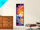 Crashing Wave, Ocean Wall Art, Surf Aesthetic Print, Tropical Beach Decor, Vibrant Seascape Painting, Coastal Vibes, Framed Canvas Print