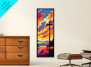 Power Lines, Sunset Sky Art, Road Trip Aesthetic, Vibrant Landscape Print, Colorful Nature Scene, Wanderlust Decor, Framed Canvas Print