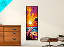 Beach Starfish, Ocean Wall Art, Coastal Decor, Framed Canvas Print, Vibrant Sunset, Nautical Art, Seaside Home, Relaxing Decor