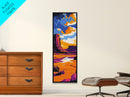 Desert Buttes, Southwest Landscape, Sunset Sky, Vibrant Scenery, Framed Canvas Print, Western Home Decor, Rustic Wall Art, Office Art