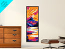 Mountain Sunset, Vibrant Nature Art, Bold Landscape Painting, Adventure Decor, Cabin Wall Art, Boho Living Room Art, Framed Canvas Print