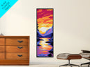 Lake Reflection, Tranquil Nature Art, Sunset Landscape Painting, Zen Wall Decor, Serene Living Room Art, Canvas Print