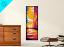 Urban Sunset, Cityscape Art, Vibrant Skyline Painting, Contemporary Wall Decor, Bold Living Room Art, Canvas Print