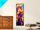 Vibrant Headdress, Native American, Tribal Art, Wall Decor, Framed Canvas Print, Boho Art, Office Art, Living Room Wall Art