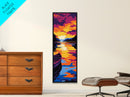 Canoe on Water, Golden Sunset, Peaceful Nature, Lake Scene, Framed Canvas Print, Warm Autumn Colors, Lodge Art, Cozy Cabin
