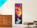 Sunset Canyon, Vibrant Landscape, Colorful Nature, Wall Art, Framed Canvas Print, Living Room Decor, Modern Home Aesthetic