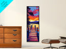 Dock Sunset Reflection, Framed Canvas Print, Lake Wall Art, Nature Decor, Sunset Art, Vibrant Landscape, Modern Art, Large Wall Art