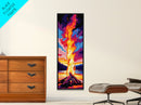 Bonfire Glow, Vibrant Flames, Framed Canvas Print, Cozy Fall Decor, Cabin Wall Art, Rustic Camping Aesthetic, Nature Lover Gift