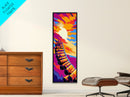 Surreal Binoculars, Colorful Sky, Futuristic Art, Retro Sci-Fi Print, Bold Statement Wall Art, Office Decor, Framed Canvas Print