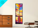 Kayak Paddle, Sunset Water, Canvas Print, Outdoor Adventure Wall Art, Lake Life Decor, Cabin Aesthetic, Nature Enthusiast Painting