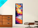 Serene Beach, Ocean Sunset Art, Coastal Home Decor, Colorful Seascape Painting, Modern Wall Art, Canvas Print, Living Room Art