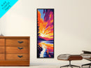 Serene River, Sunset Reflections, Calm Landscape, Wilderness Escape, Nature Wall Decor, Living Room, Canvas Print, Cozy Aesthetic