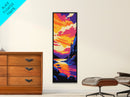Colorful Cliffside, Bold Nature Art, Vibrant Landscape, Sunset Painting, Modern Wall Decor, Home Accent, Office Space, Canvas Print