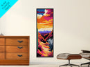 Desert Path, Cactus Art, Vibrant Landscape, Warm Colors, Boho Decor, Rustic Wall Art, Living Room, Framed Canvas Print