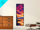 Rolling Hills, Sunset Sky, Colorful Clouds, Scenic View, Peaceful Art, Warm Colors, Cozy Home, Living Room, Canvas Print