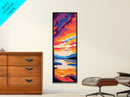 Lakeside Sunset, Bold Landscape Art, Vibrant Nature Print, Tranquil Cabin Wall Decor, Serene Home Aesthetic, Canvas Print