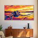 Nautical Rope, Sunset Over Water, Canvas Print, Coastal Wall Art, Beach House Decor, Ocean View, Vibrant Summer Scene, Boho Style