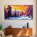 Snowy Pines, Winter Landscape Art, Canvas Print, Cozy Cabin Decor, Christmas Wall Art, Holiday Home Decor, Mountain Retreat