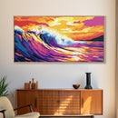Ocean Wave, Surfing Art, Framed Canvas Print, Beach House Decor, Tropical Wall Art, Coastal Living, Nautical Aesthetic