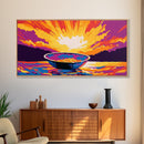 Sunrise Bowl, Abstract Landscape, Mystical Sky, Vibrant Sunset, Surreal Artwork, Canvas Print, Boho Wall Art, Kitchen Decor, Gift