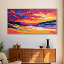 Golden Beach, Sunset River, Colorful Nature, Vibrant Seascape, Coastal Landscape, Canvas Print, Bedroom Wall Art, Summer Decor, Gift