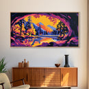 Forest Tunnel, Mountain View, Scenic Reflection, Canvas Print, Cabin Wall Art, Cozy Fall Decor, Vibrant Nature Painting, Autumn Room Art