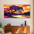 River Tree, Tranquil Sunset, Peaceful Nature Art, Scenic Wall Decor, Framed Canvas Print, Rustic Living Room Artwork, Boho Style