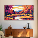 Autumn Forest, Fall Landscape, Nature Wall Art, Framed Canvas Print, Cozy Home Decor, Living Room Artwork, Rustic Lodge Wall Art