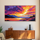 Sunset Reflections, Vibrant Sky, Landscape Art, Canvas Print, Modern Nature Decor, Office Wall Art, Bold Sunset Painting, Boho Art
