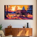 Pioneer Wagon, Rustic Decor, Western Landscape, Canvas Print, Autumn Country Art, Farmhouse Wall Art, Living Room Artwork, Fall Vibes
