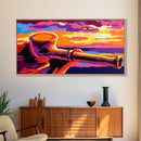 Wooden Pipe, Sunset Art, Colorful Painting, Canvas Print, Western Decor, Smokers Lounge, Rustic Wall Art, Unique Gift, Living Room
