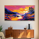 Coastal Sunset, Ocean Wall Art, Serene Landscape, Pink Sky, Boho Decor, Tranquil Scenery, Bedroom Art, Framed Canvas Print