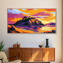 Island Sunset, Peaceful Water, Vibrant Landscape, Serene Scene, Nature Artwork, Home Office, Living Room, Canvas Print