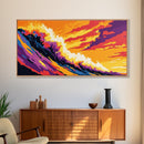 Ocean Wave, Sunset Colors, Surfer Art, Canvas Print, Beach House Wall Art, Coastal Vibes, Nature Lover Gift, Summer Decor