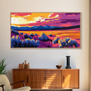 Desert Sunset, Wild Sage, Scenic Art, Framed Canvas Print, Southwest Decor, Rustic Wall Art, Vibrant Landscape, Nature Lover Gift