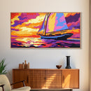 Sailboat Sunset, Ocean Serenity, Nautical Decor, Canvas Print, Coastal Wall Art, Sailing Gift, Vibrant Seascape, Relaxing Atmosphere