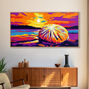 Pumpkin, Sunset, Autumn, Framed Canvas Print, Fall Wall Art, Thanksgiving Home Decor, Seasonal Painting, Warm Colors, Farmhouse Art