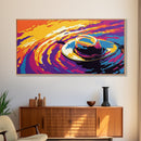 Floating Hat, Surreal Water Art, Abstract Painting, Whimsical Sunset Reflection, Framed Canvas Print, Living Room Artwork, Unique Decor