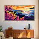 Sunset Reef, Ocean Reflection, Seaside Serenity, Coastal Art, Canvas Print, Dining Room Wall Art, Nautical Home Accent, Relaxing Vibes