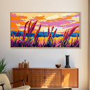Wheat Field, Golden Sunset, Autumn Landscape, Rustic Nature Art, Framed Canvas Print, Farmhouse Decor, Warm Home Accent, Country Living