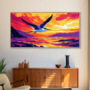 Lightning Storm, Dramatic Sunset, Nature Power, Framed Canvas Print, Bold Wall Art, Autumn Landscape, Rustic Cabin Decor, Living Room Art