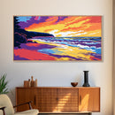 Mountain Lake, Sunset View, Scenic Nature, Framed Canvas Print, Wilderness Art, Rustic Home Decor, Fall Landscape, Cabin Wall Art