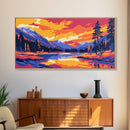 Autumn River, Vibrant Landscape, Colorful Nature, Canvas Print, Rustic Wall Art, Cozy Living Room Decor, Wilderness Scene, Lodge Art