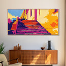 Water Lily, Tranquil Pond, Zen Landscape, Framed Canvas Print, Botanical Wall Art, Meditation Room Decor, Vibrant Floral Painting