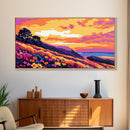 Coastal Road, Sunset Painting, Scenic Drive, Ocean View Art, Vibrant Nature Scene, Framed Canvas Print, Office Wall Art, Home Decor