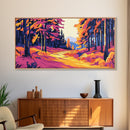 Lakeside Dock, Tranquil Sunset, Water Reflection, Nature Print, Framed Canvas Print, Cabin Art, Serene Landscape, Relaxing Retreat Decor