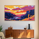 Canyon Sunset, Desert Landscape, Southwest Art, Framed Canvas Print, Wall Art, Western Home, Boho Aesthetic, Earthy Tones, Rustic Decor